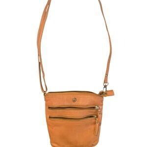 COCHOR TAN LEATHER MADE IN INDIA CROSSBODY BAG ADJUST STRAPS ZIPPER POCKETS
